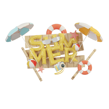3D illustration of signs summertime png