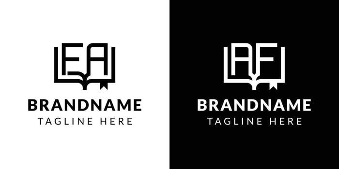 Letter AF and FA Book Logo, suitable for business related to book with AF or FA initials. vector