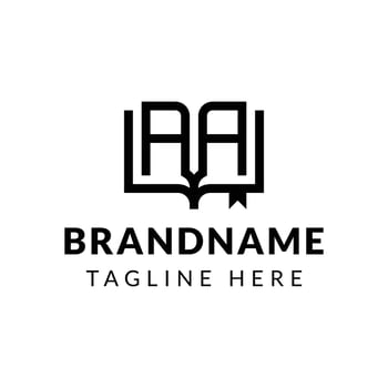 Letter AA Book Logo, suitable for business related to book with AA intial. vector