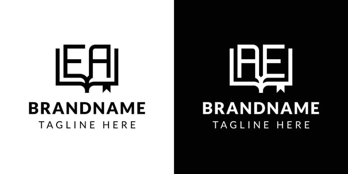 Letter AE and EA Book Logo, suitable for business related to book with AE or EA initials. vector