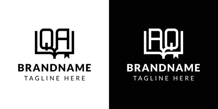 Letter AQ and QA Book Logo, suitable for business related to book with AQ or QA initials. vector