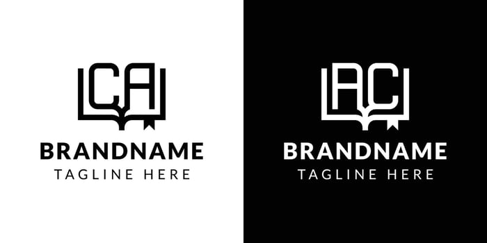 Letter AC and CA Book Logo, suitable for business related to book with AC or CA initials. vector
