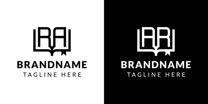 Letter AR and RA Book Logo, suitable for business related to book with AR or RA initials. vector