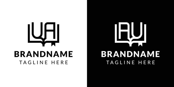 Letter AU and UA Book Logo, suitable for business related to book with AU or UA initials. vector