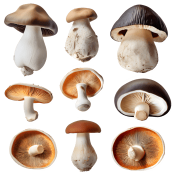 AI generated shiitake mushroom isolated on transparent background png