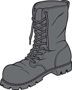 Autumn and Winter Leather Boot Gray. Vector Illustration.
