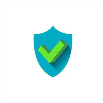 shield and check mark icon vector template