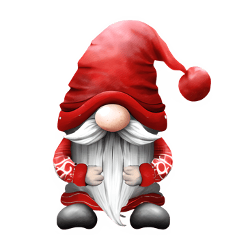 AI generated Christmas gnome clipart illustration png