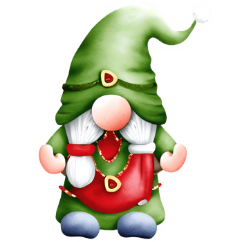 AI generated Christmas gnome clipart illustration png