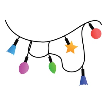 Christmas lights clipart vector