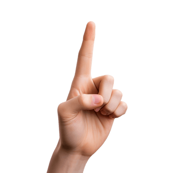 AI generated hand pointing on transparent background PNG image