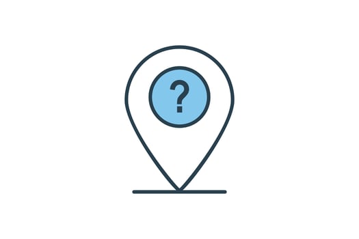 where icon. icon related to confusion. solid icon style. simple vector design editable