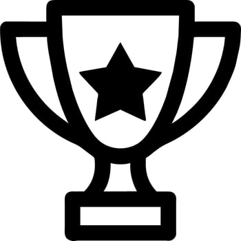 a trophy cup with a star on top vector