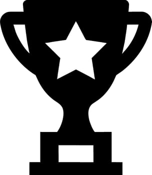a trophy cup with a star on top vector