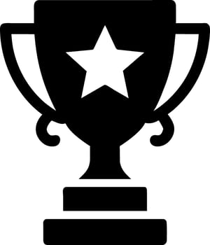 a trophy cup with a star on top vector