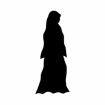 Woman muslim silhouette vector illustration. Woman muslim with hijab for eid mubarak. Ramadan design graphic in muslim culture and islam religion