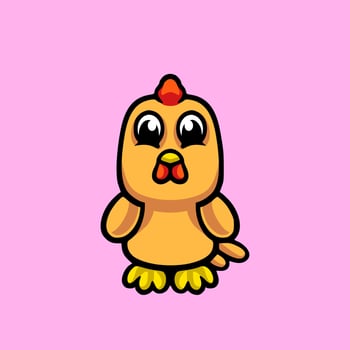 Cute chick mascot cartoon design vector