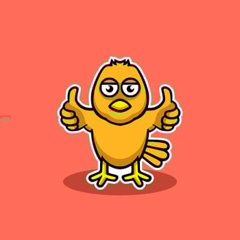 Cute chick mascot cartoon design illustration vector