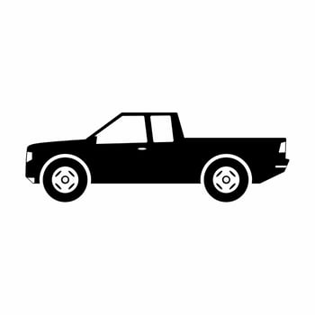 Pickup car icon vector. Countryside delivery car silhouette for icon, symbol and sign. Pickup car for transportation, shipment, delivery, package or transit vector
