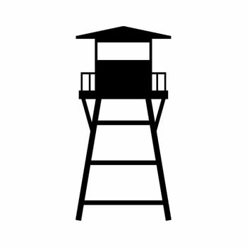 Watchtower silhouette vector. Guard tower silhouette can be used as icon, symbol or sign. Guard post icon vector for design of military, security or defense