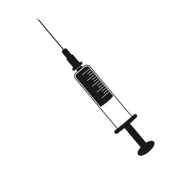 Syringe icon vector illustration. Doctors often use syringes to prevent and treat malignant diseases.