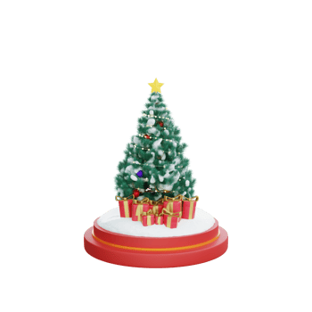 3D illustration of a festive tree Christmas scene decoration png