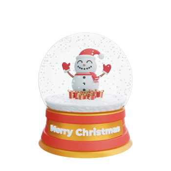 3D illustration of Festive Snow Globe Delight Christmas decoration png