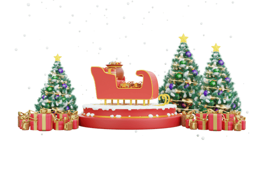 3D illustration of a festive Christmas scene decoration png