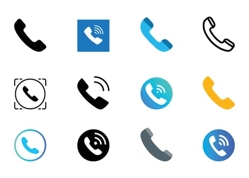 Creative calling or phone icons vector