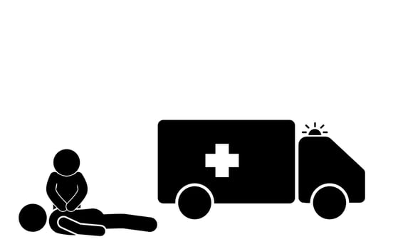 First aid icon set. Simple set of first aid vector icons for web design on white background