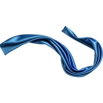 AI generated Realistic blue silk fabric cloth. AI Generative png