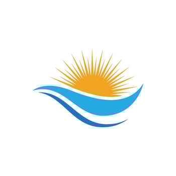 Water wave icon vector