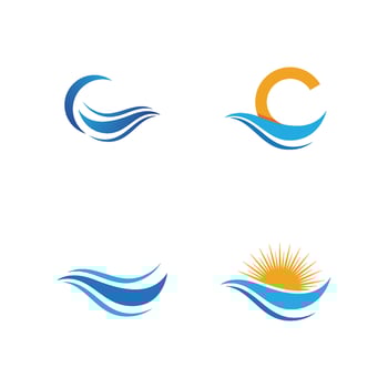 Water wave icon vector