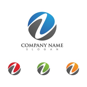 N Logo Hexagon illustration Icon vector