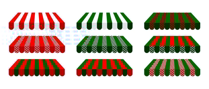 Bundle of shop umbrellas Christmas team vector