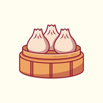 Festive Chinese New Year Dumplings, Traditional Lunar New Year Cuisine Vector for Celebrations and Luck