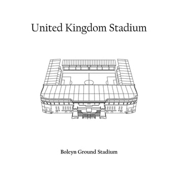 Graphic Design of the Boleyn Ground Stadium, London City, West Ham United Home Team. United Kingdom International Football Stadium. Premier League vector