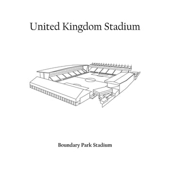 Graphic Design of the Boundary Park Stadium, Oldham City, Oldham Athletic Home Team. United Kingdom International Football Stadium. Premier League vector