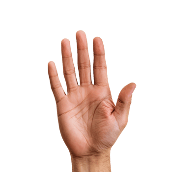 AI generated hand showing sign on transparent background PNG image