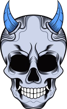 Vector artwork illustration evil skull