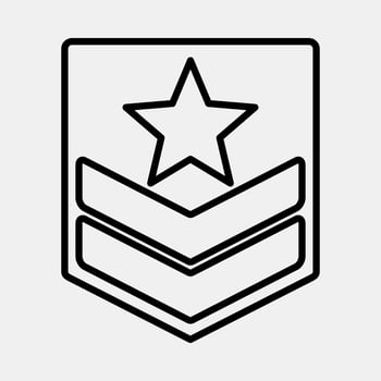 Icon military badge. Military elements. Icons in line style. Good for prints, posters, logo, infographics, etc. vector