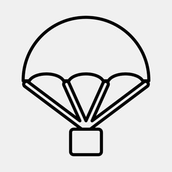 Icon parachute. Military elements. Icons in line style. Good for prints, posters, logo, infographics, etc. vector