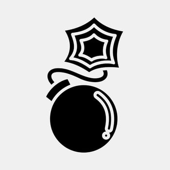 Icon bomb. Military elements. Icons in glyph style. Good for prints, posters, logo, infographics, etc. vector