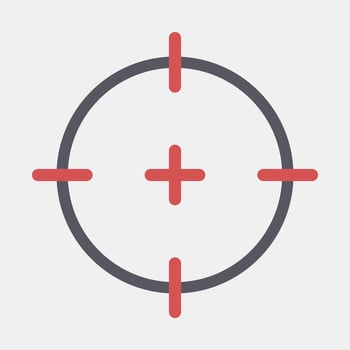 Icon target. Military elements. Icons in flat style. Good for prints, posters, logo, infographics, etc. vector