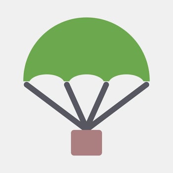 Icon parachute. Military elements. Icons in flat style. Good for prints, posters, logo, infographics, etc. vector