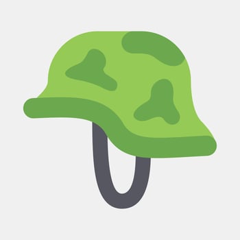 Icon helmet. Military elements. Icons in flat style. Good for prints, posters, logo, infographics, etc. vector