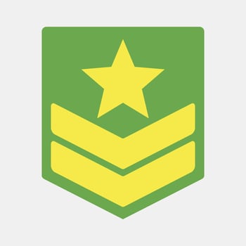 Icon military badge. Military elements. Icons in flat style. Good for prints, posters, logo, infographics, etc. vector