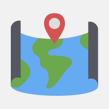 Icon map. Military elements. Icons in flat style. Good for prints, posters, logo, infographics, etc. vector