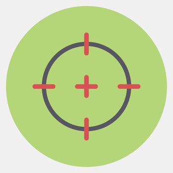 Icon target. Military elements. Icons in color mate style. Good for prints, posters, logo, infographics, etc. vector