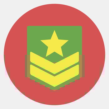 Icon military badge. Military elements. Icons in color mate style. Good for prints, posters, logo, infographics, etc. vector